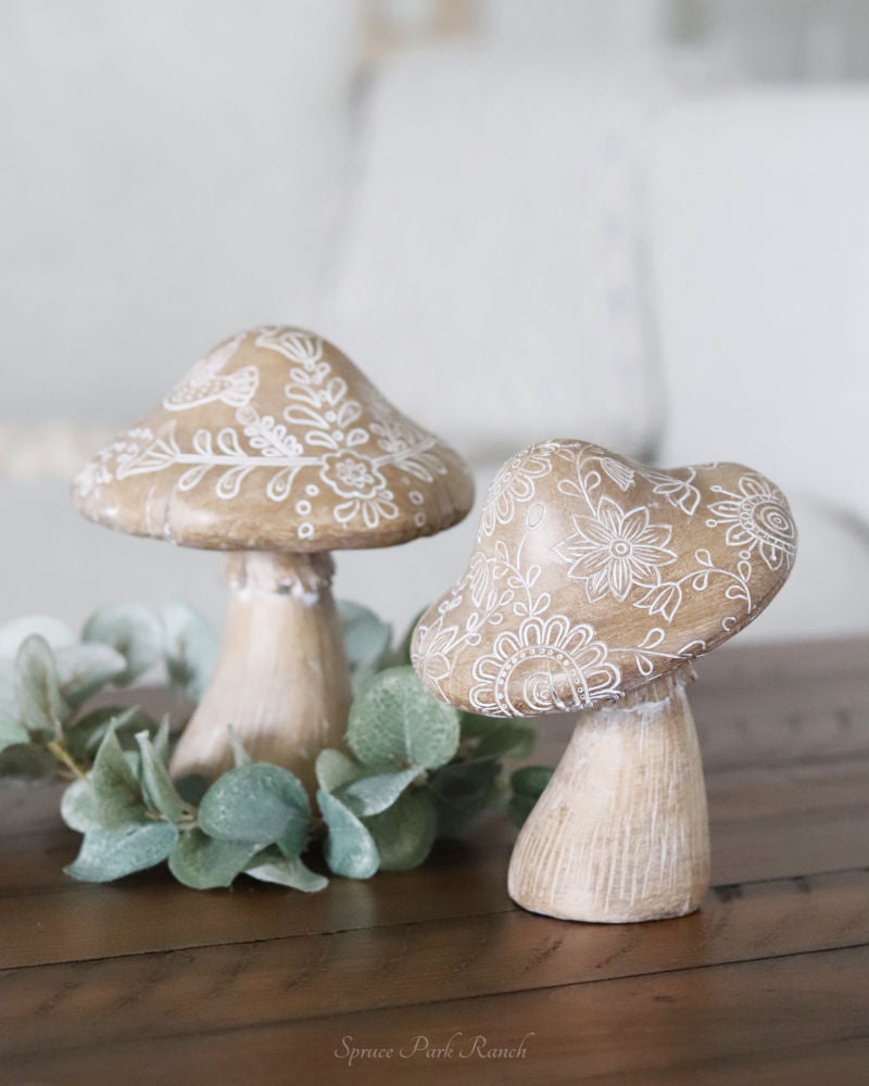 Carved Resin Mushroom