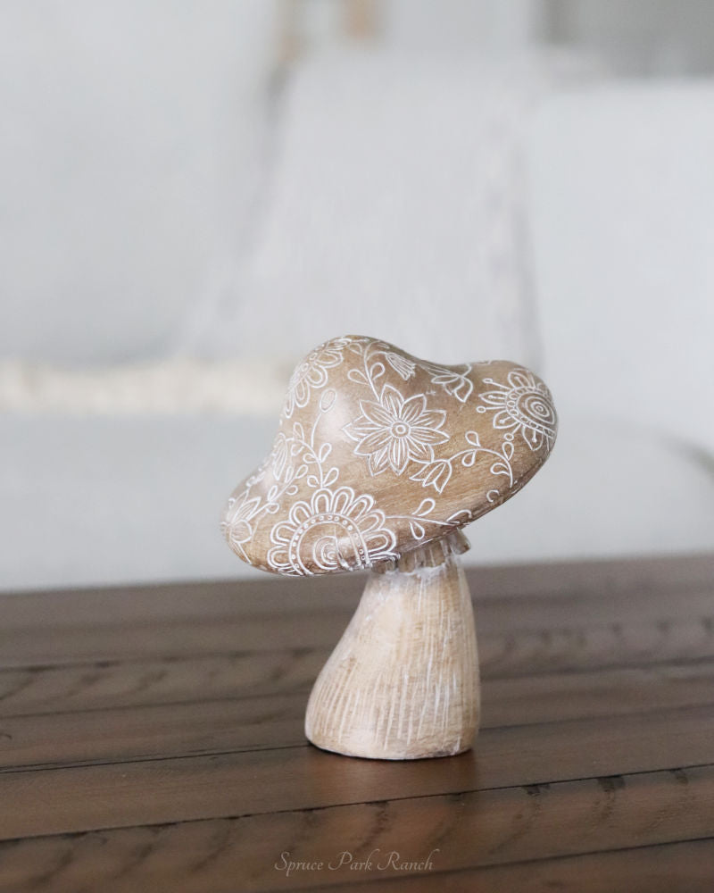 Carved Resin Mushroom