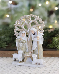 White and Gold Nativity Decor