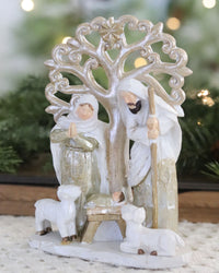 White and Gold Nativity Decor