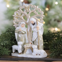 White and Gold Nativity Decor