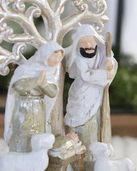 White and Gold Nativity Decor