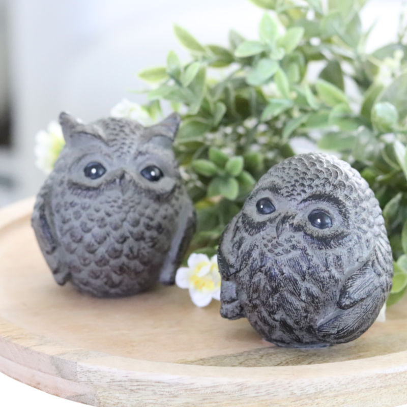 Textured Cement Owl Decor