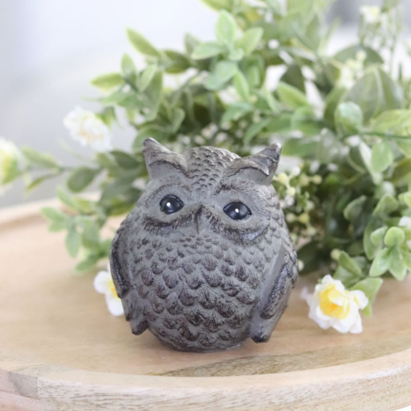 Textured Cement Owl Decor