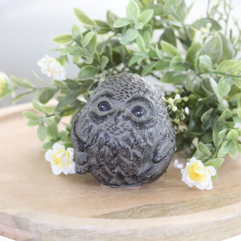 Textured Cement Owl Decor