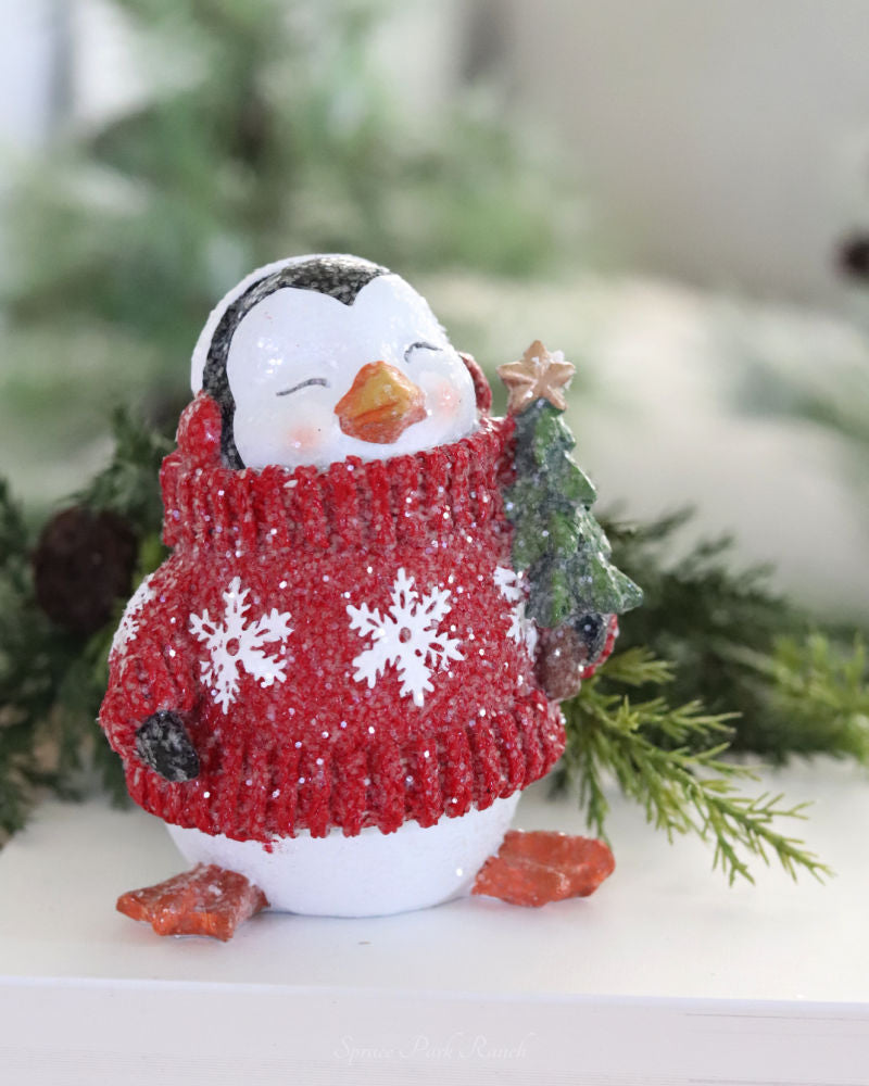 Christmas Penguin Figurine