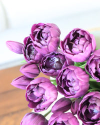 Peony and Tulip Bundle Purple Real Touch 18"