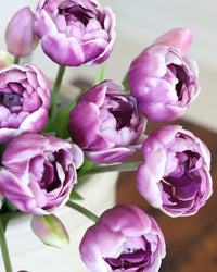 Peony and Tulip Bundle Lavender Real Touch 18"