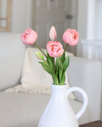 Peony and Tulip Bundle Pink Real Touch 18"