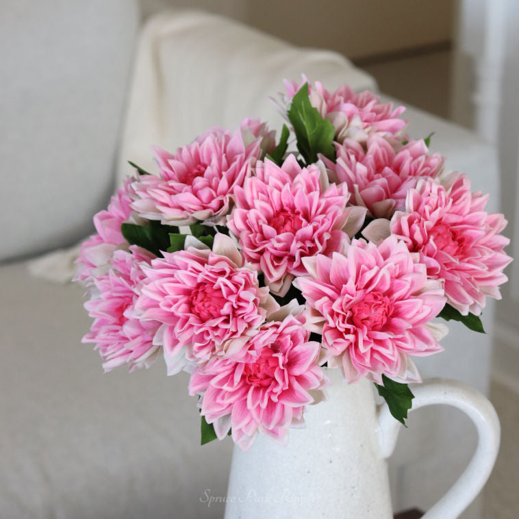 Dahlia Pink Real Touch Stem 21"