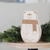 Chunky Wood Polar Bear Sitter