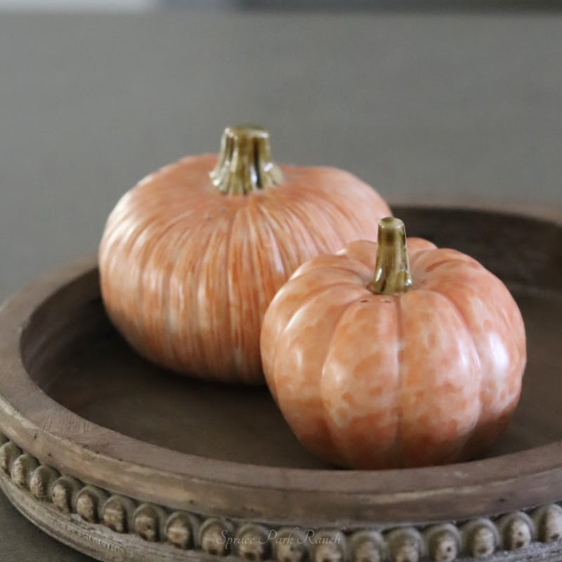 Oversized Rustic Pumpkin Salt and Pepper Set