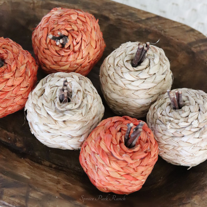 Mini Rattan Braided Pumpkin