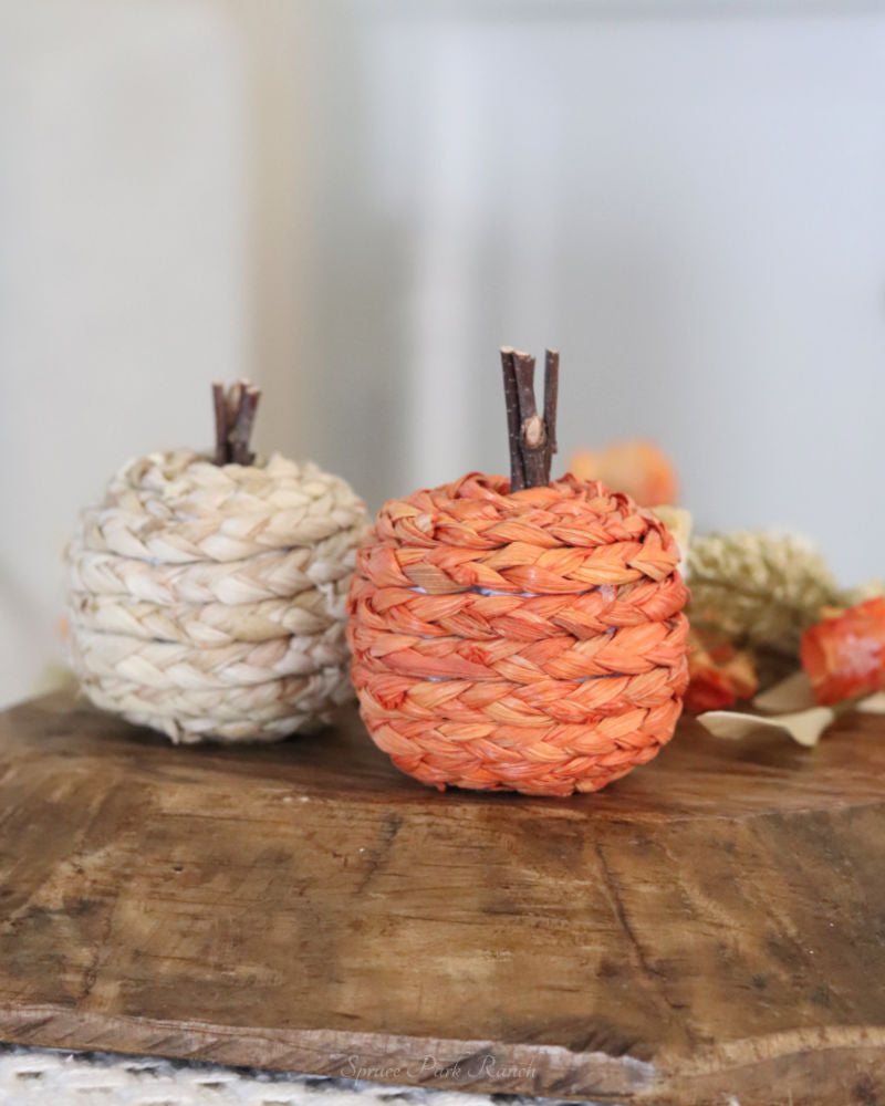 Mini Rattan Braided Pumpkin