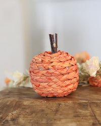 Mini Rattan Braided Pumpkin