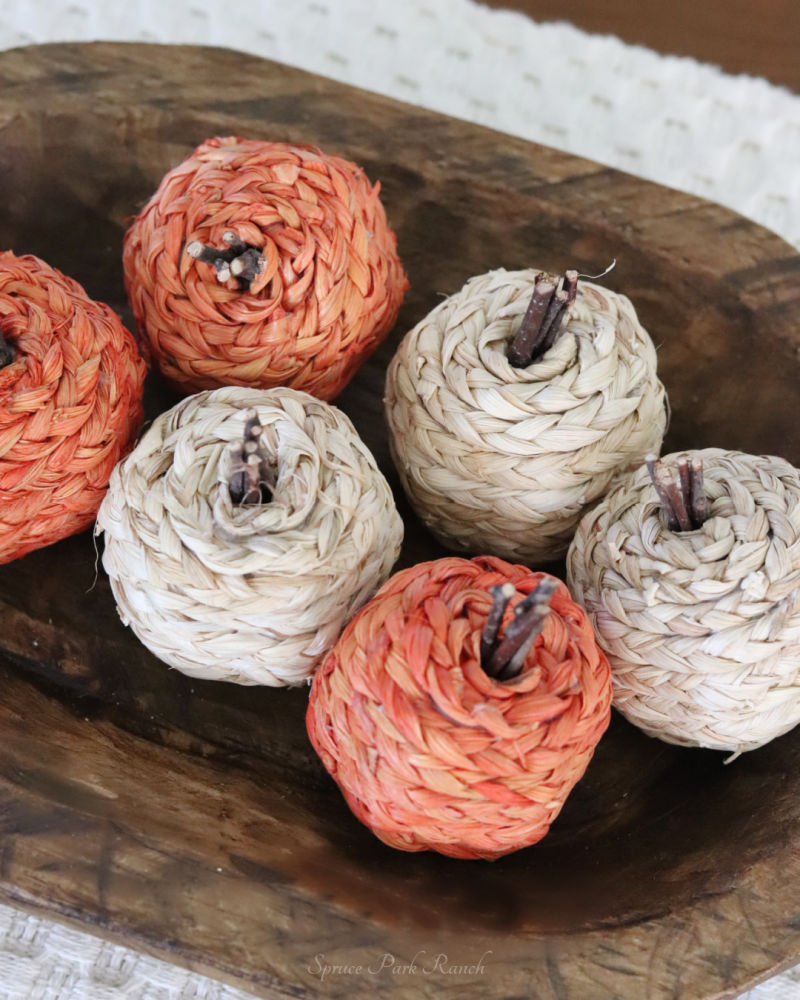 Mini Rattan Braided Pumpkin