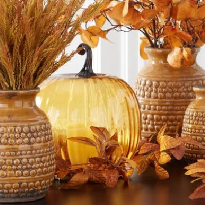 Amber Glass Pumpkin Cloche