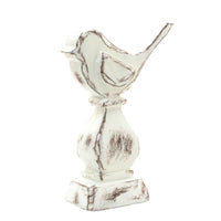 Whitewashed Resin Bird on Stand