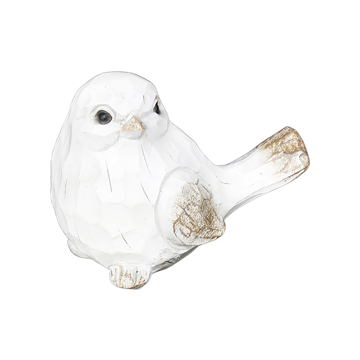 Little Antique White Resin Bird