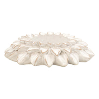 White Resin Sunflower Candle Holder