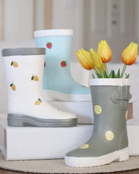 Resin Boot Planter With Fruit Design