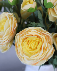 Ranunculus Yellow Triple Bloom Real Touch Stem 24"