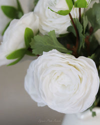 Ranunculus White Triple Bloom Real Touch Stem 24"