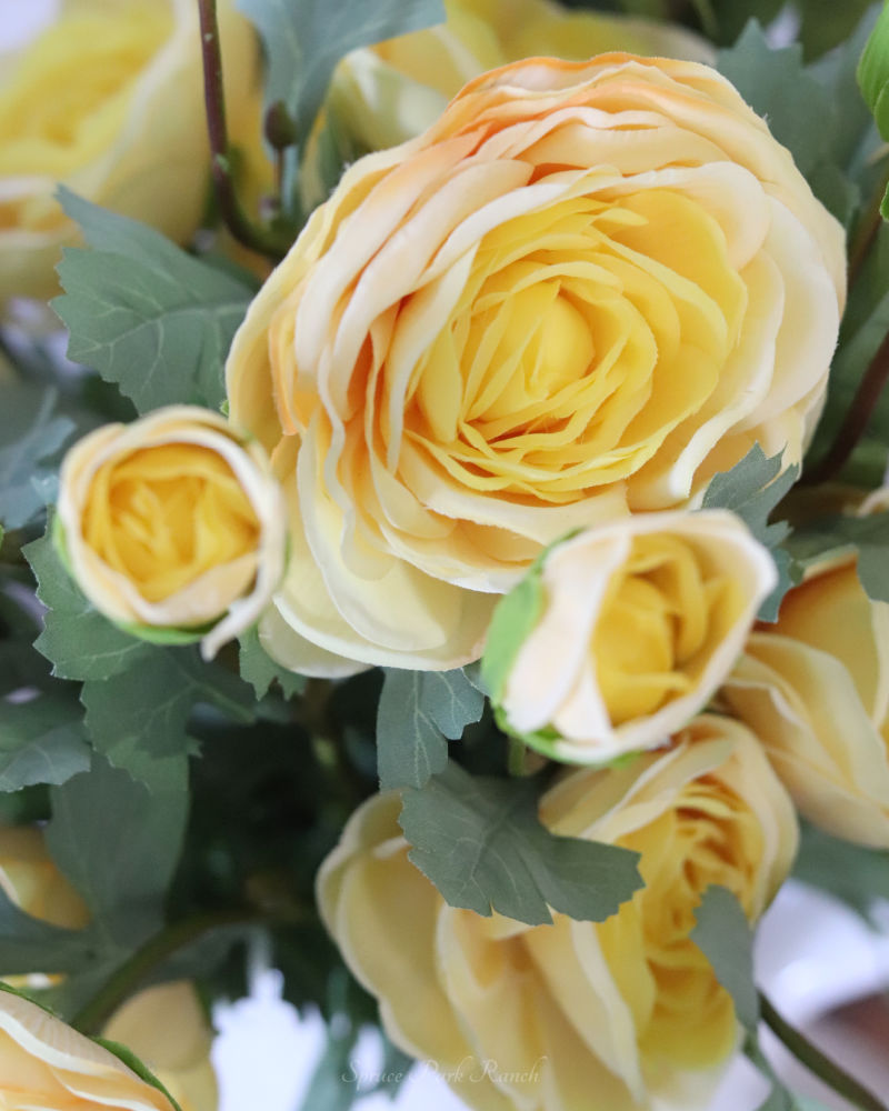 Ranunculus Yellow Triple Bloom Real Touch Stem 24"