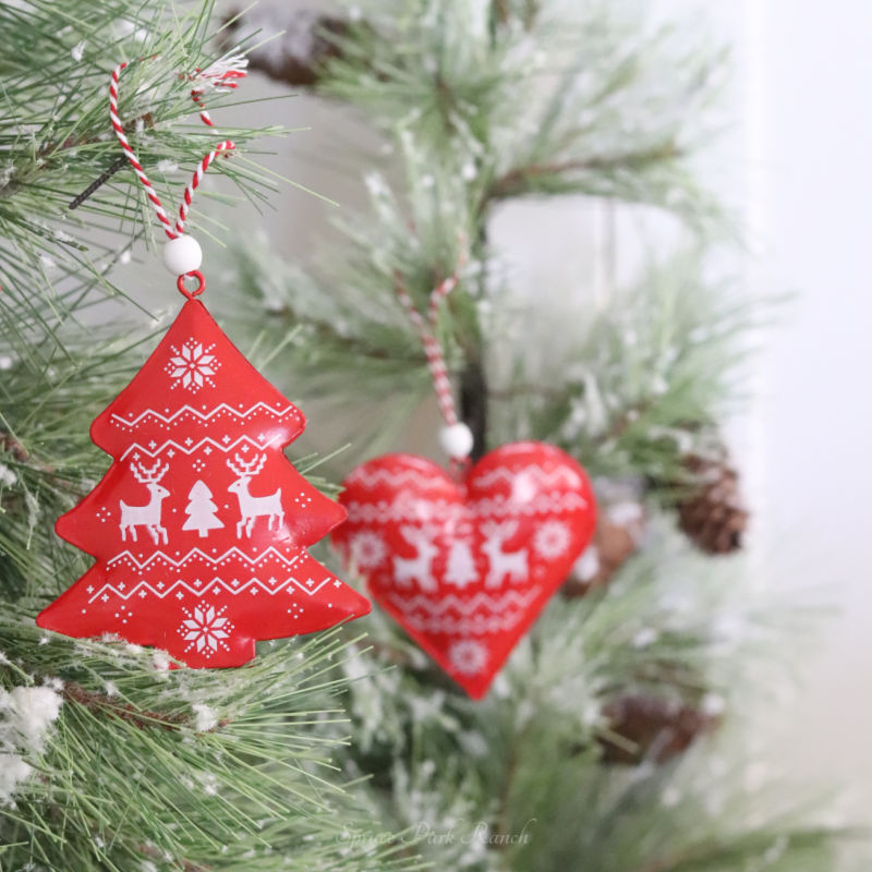 Metal Christmas Red Deer Pattern Ornaments