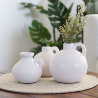 White Stoneware Round Jug