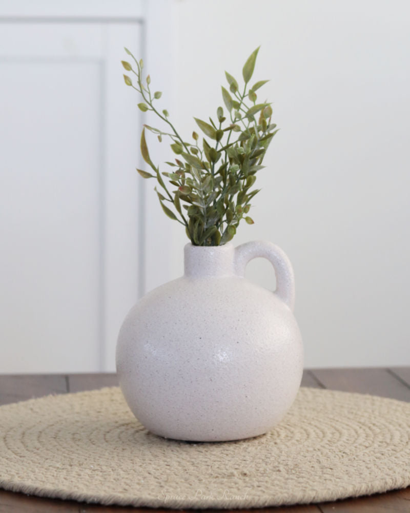 White Stoneware Round Jug