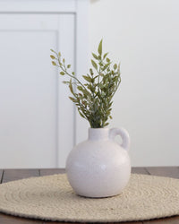 White Stoneware Round Jug