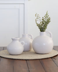 White Stoneware Round Jug