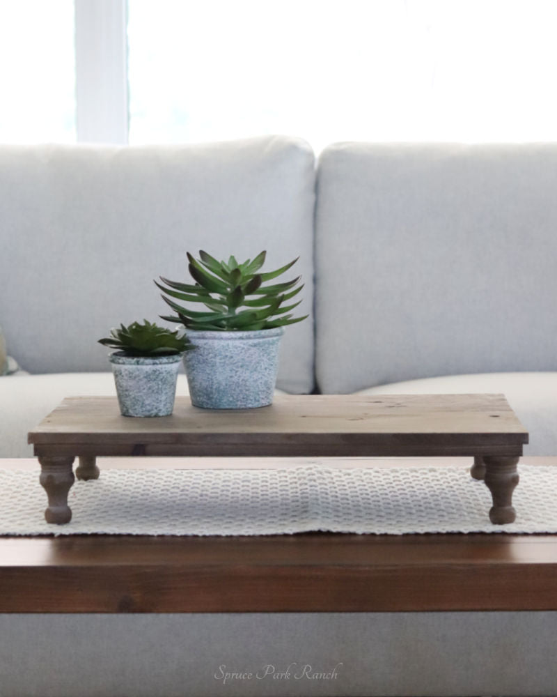 Rustic Rectangular Tray With Legs