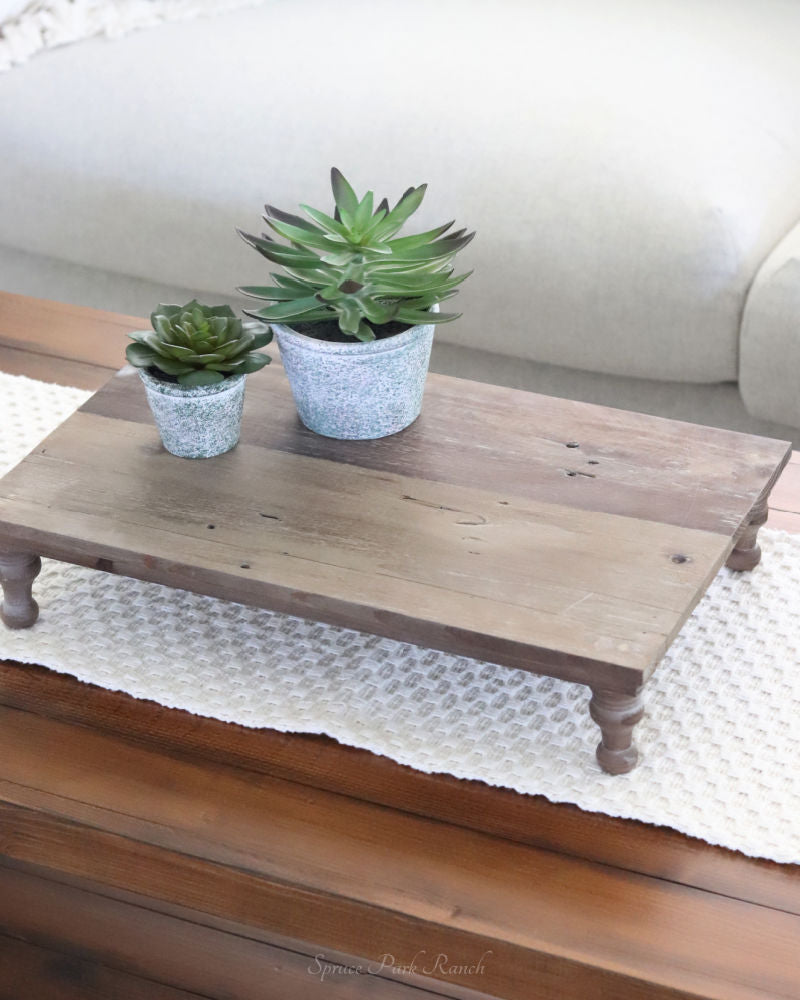 Rustic Rectangular Tray With Legs