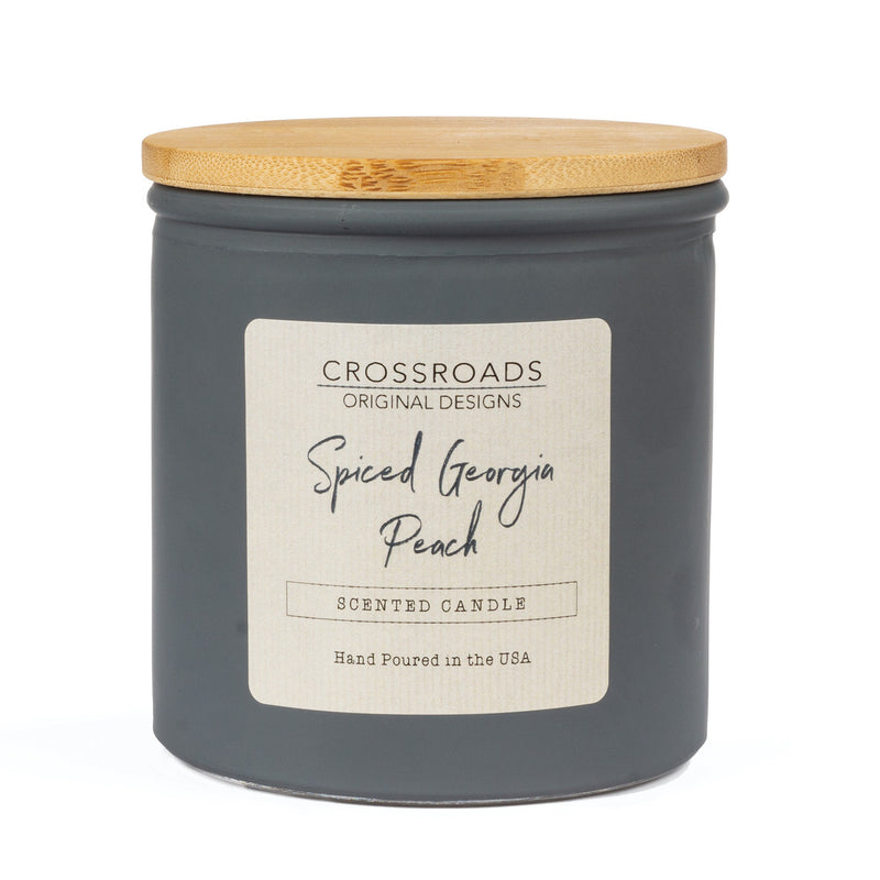 Crossroads Spiced Georgia Peach Coloured Glass Jar Candle 14oz