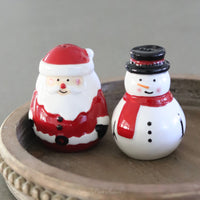 Jolly Santa and Snowman Salt and Pepper Set