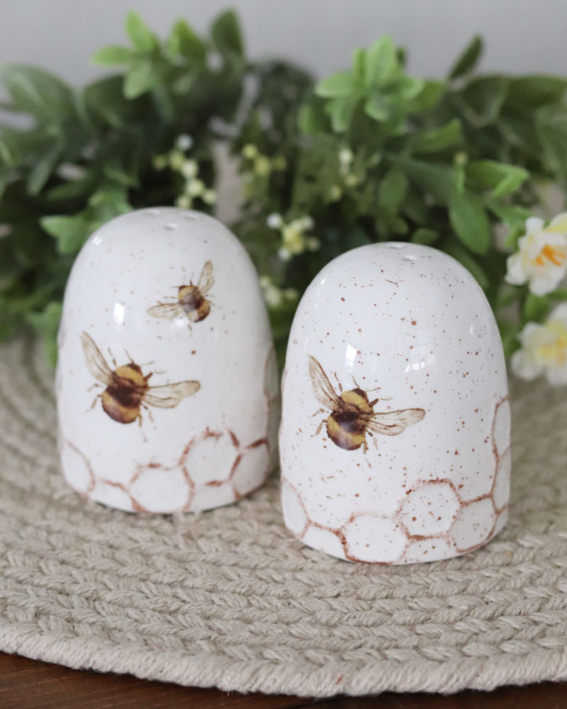 Ceramic Beehive Salt and Pepper Set