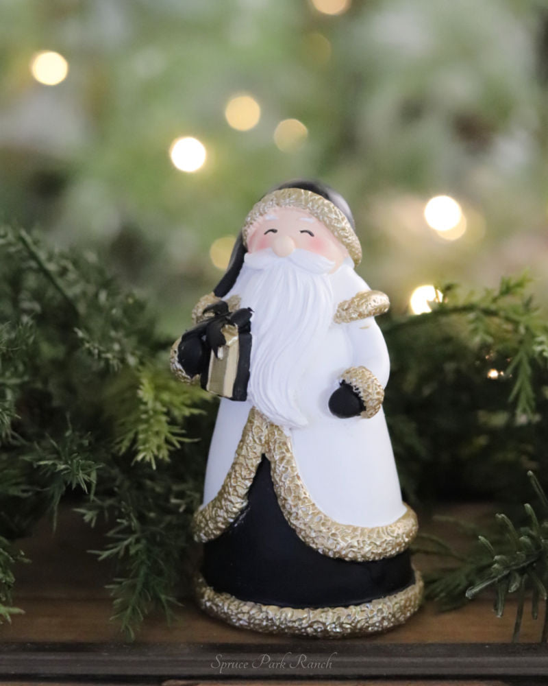 Black and Gold Santa Figurine