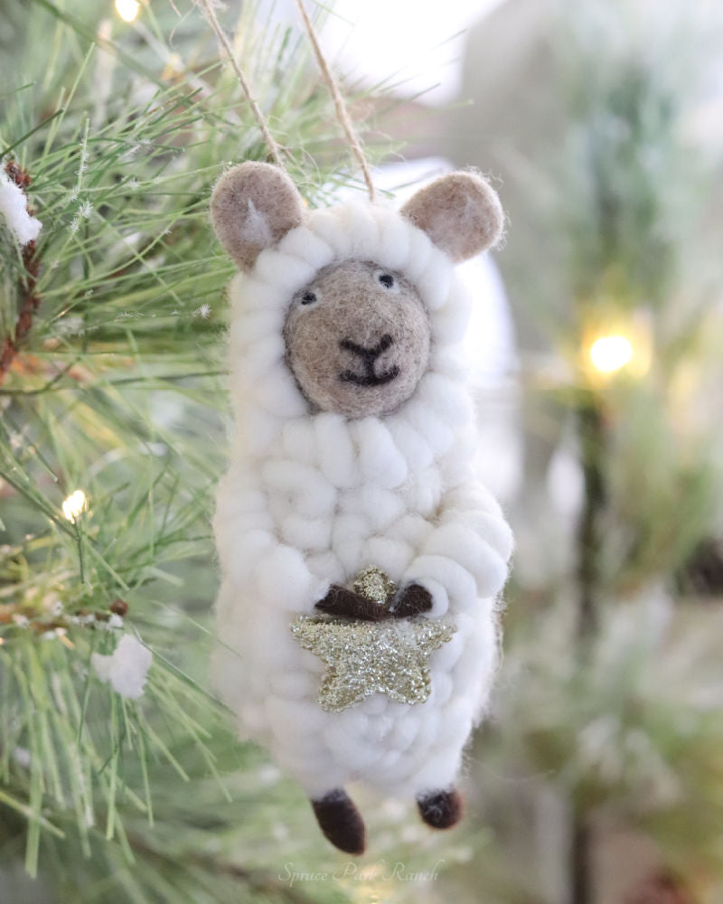 Wool Sheep Ornament