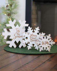 Reversible Engraved  Snowflake Block