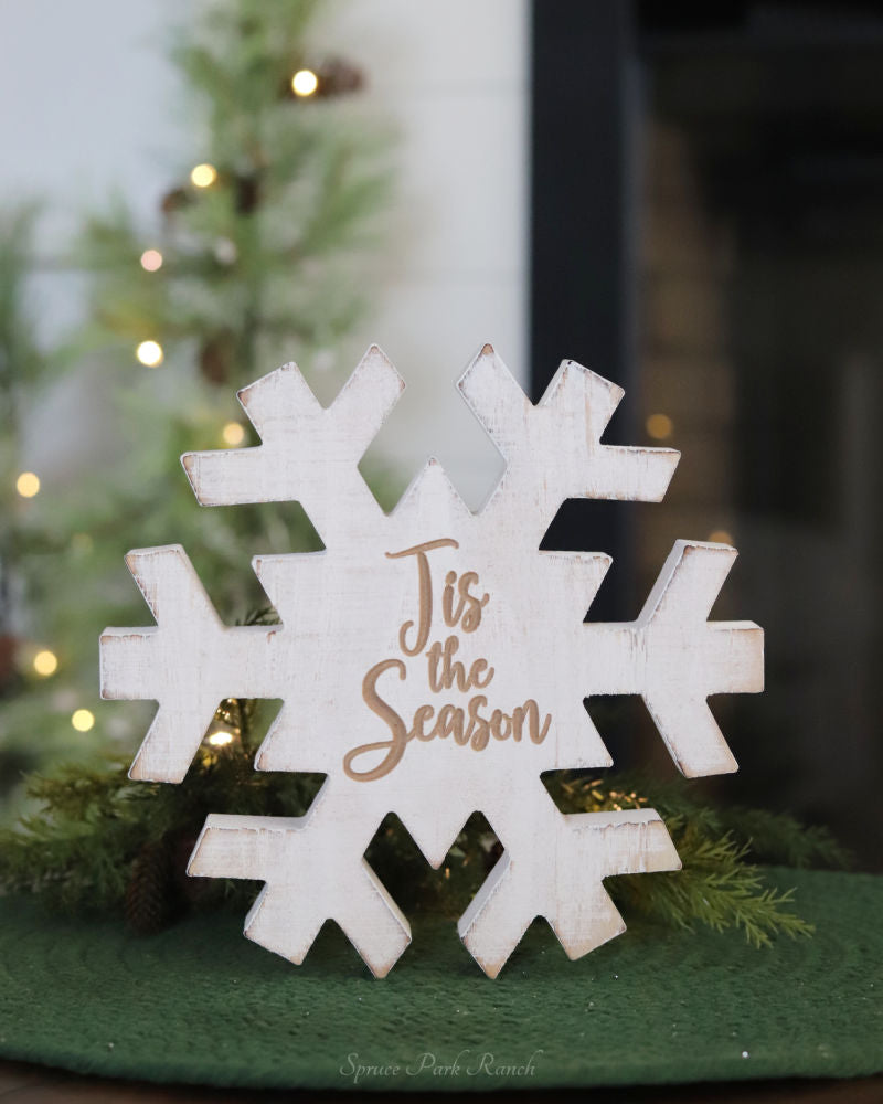 Reversible Engraved  Snowflake Block