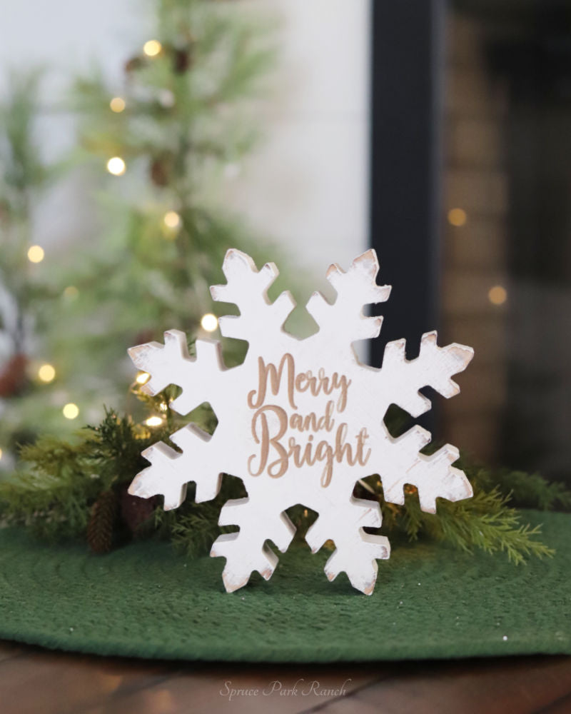 Reversible Engraved  Snowflake Block