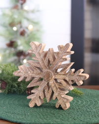 Mango Wood Snowflake Cutout