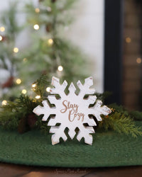 Reversible Engraved  Snowflake Block