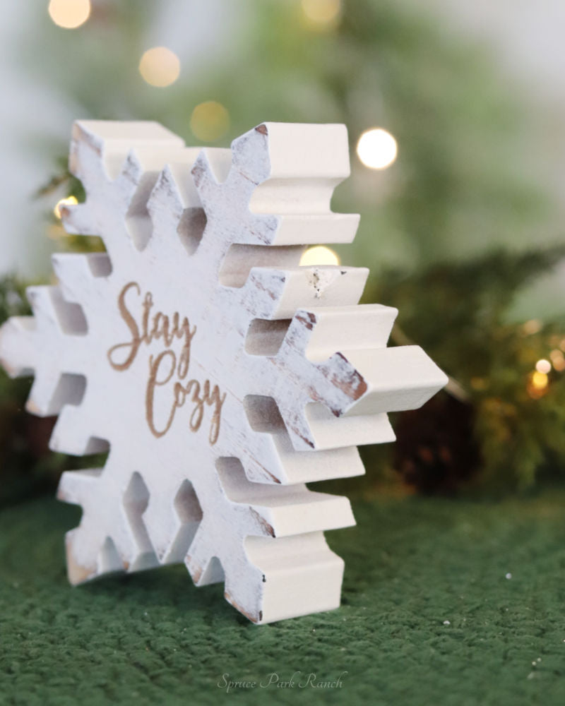 Reversible Engraved  Snowflake Block