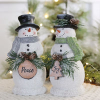 Woodsy Resin Snowman With Scarf