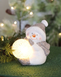 Lighted Terracotta Holiday Snowman