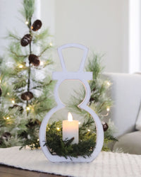 White Wood Snowman Cutout