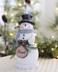 Woodsy Resin Snowman With Scarf